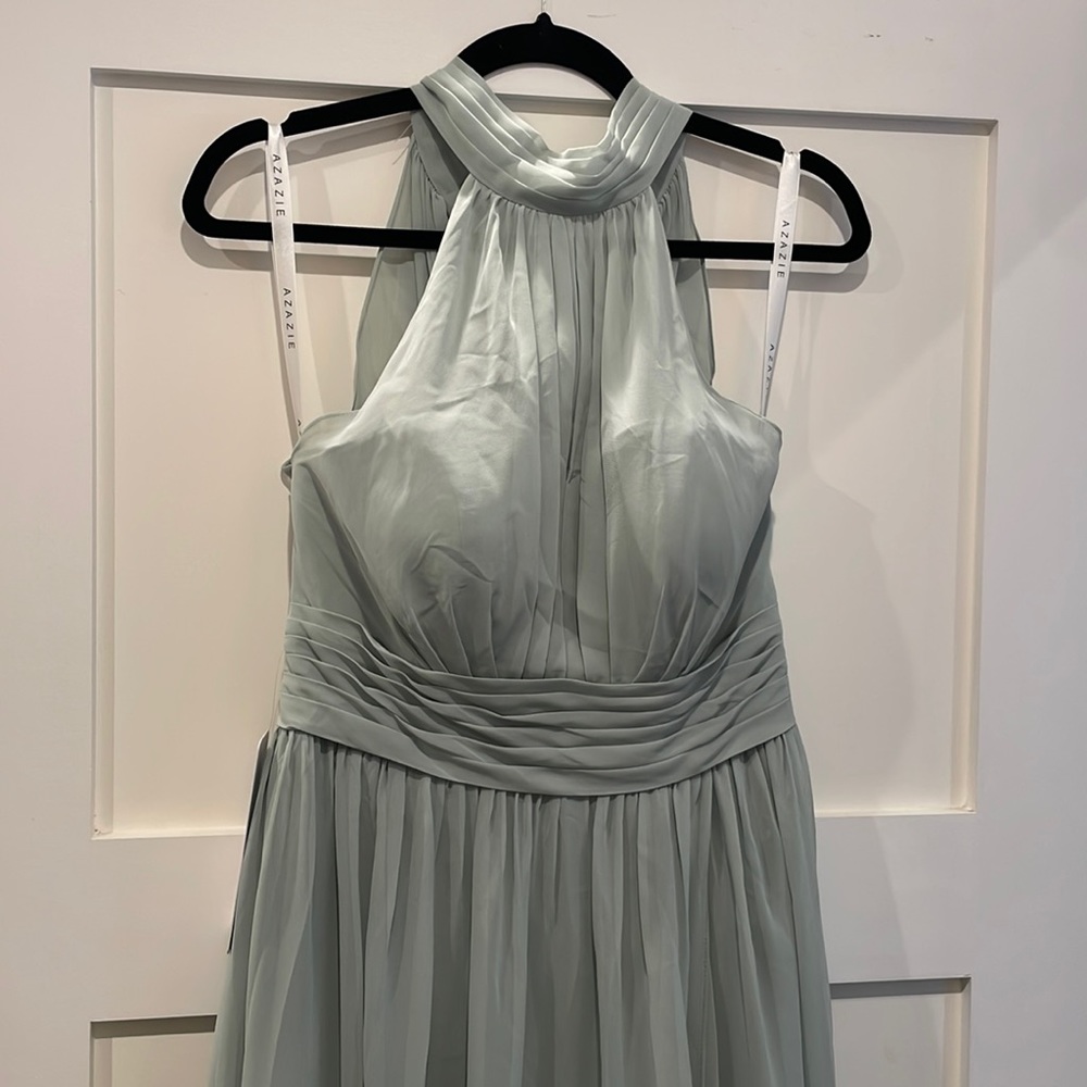 Never Worn Azazie Sage Green Chiffon Bridesmaids Dress